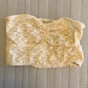 Aerie cream lace longline bandeau, Size M